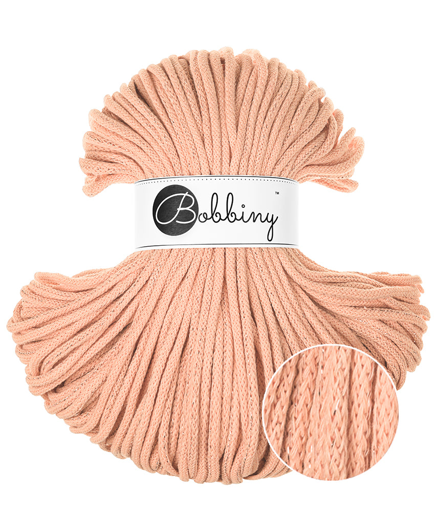 Bobbiny - 5 mm - Unicolor Peach Fuzz Braided